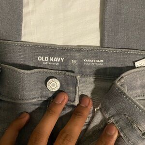 Old Navy Light Gray Karate Slim Jeans
